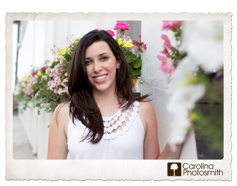 Charleston window boxes provide colorful backdrops year-round for downtown portrait sessions.