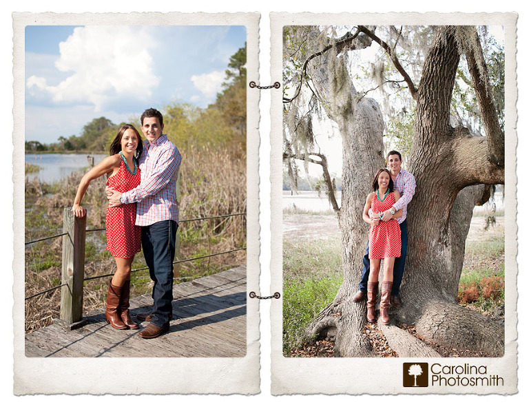 Soaking up a Charleston spring during a relaxed outdoor engagement session.