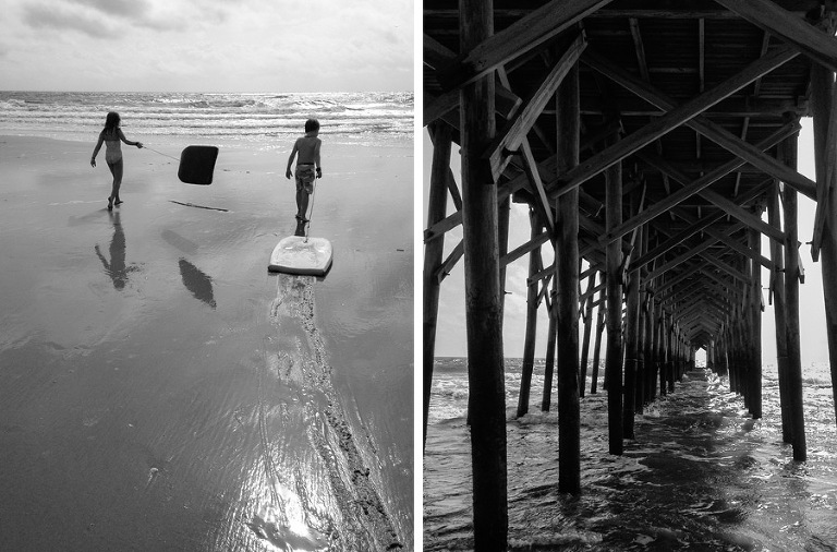 Black and white beach photos with iPhone 5. Copyright Carolina Photosmith.