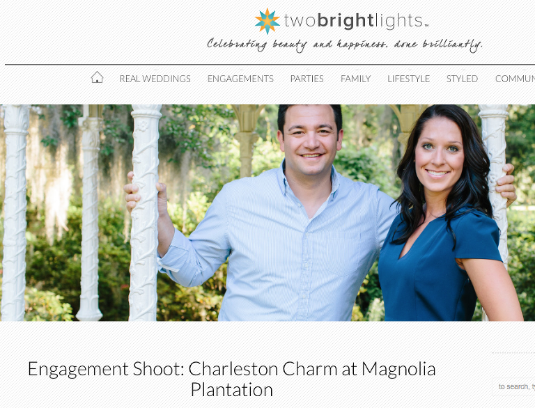 Carolina Photosmith engagement session featured on Two Bright Lights blog