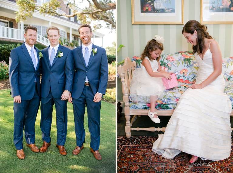 Outdoor wedding beside marsh and beach at DeBordieu Colony in Ge