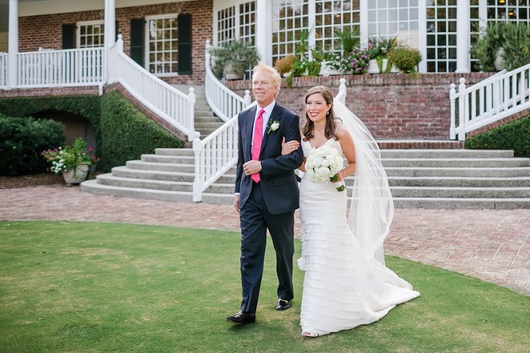 Outdoor wedding beside marsh and beach at DeBordieu Colony in Ge