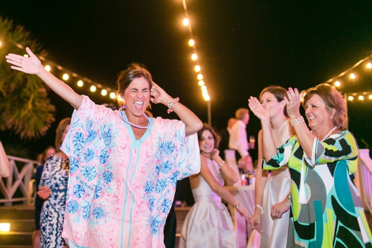 Dancing seaside under the stars at DeBordieu's beach club.