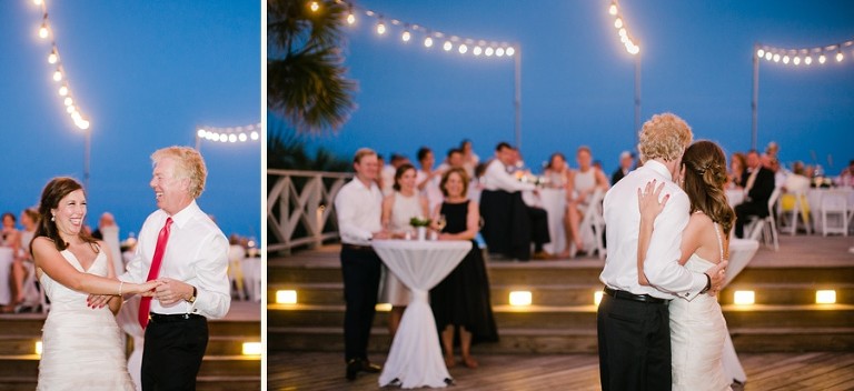 Dancing seaside under the stars at DeBordieu's beach club.