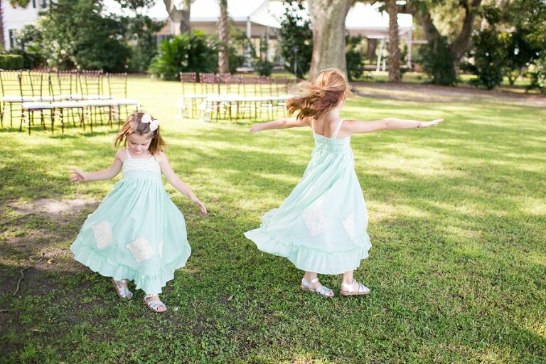 girls who twirl River House Charleston wedding