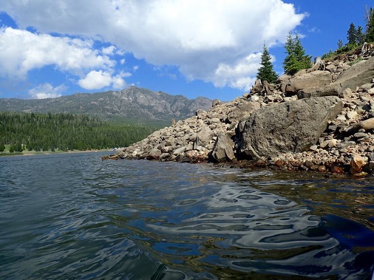 Paddling chilly water on a perfect August day at Upper Hyalite