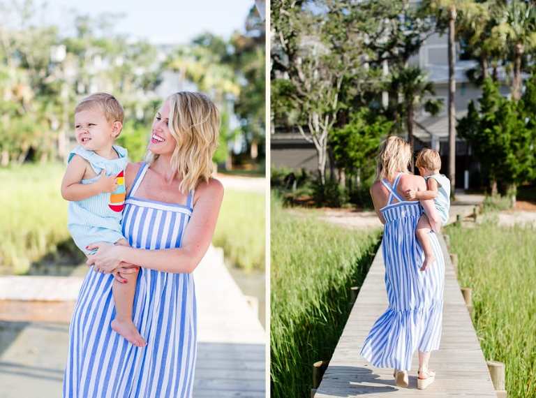 Henry and mama soak up sun on Goat Island near Charleston