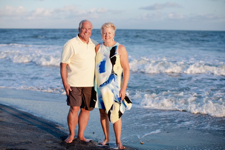 Grandparents by the Atlantic during Wild Dunes vacation