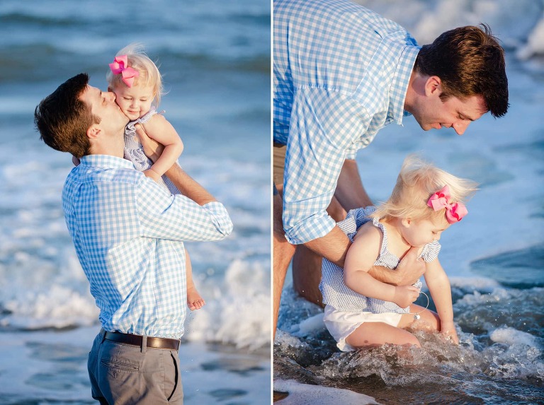 Daddy and daughter enjoying Wild Dunes beach vacation