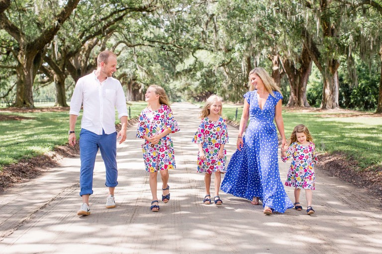 blue floral family Boone Hall photography © Carolina Photosmith