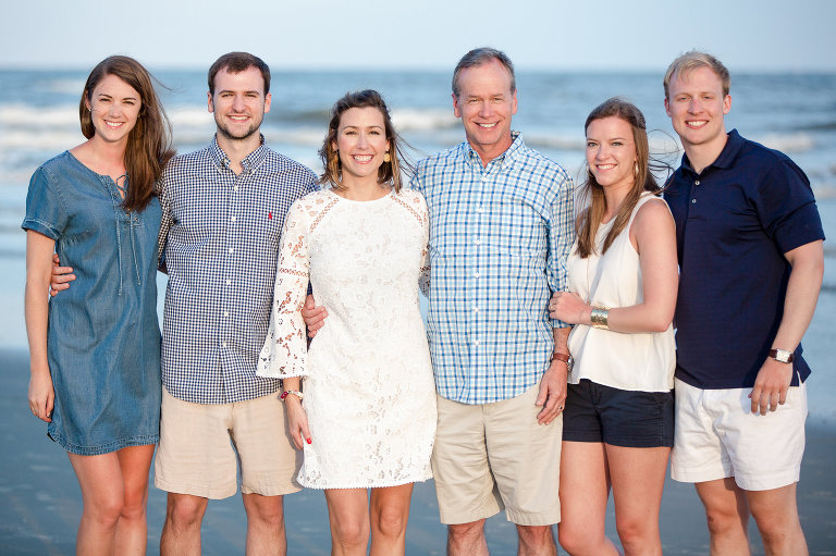 blue white family beach photography