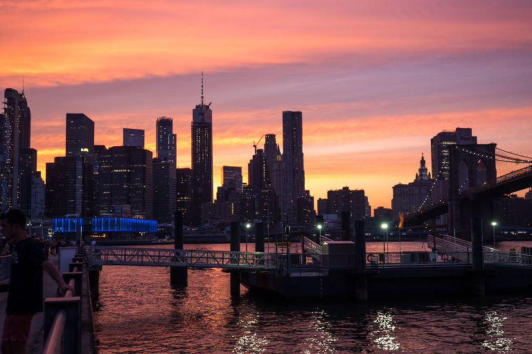 Most amazing NYC day includes MTA ferry at sunset